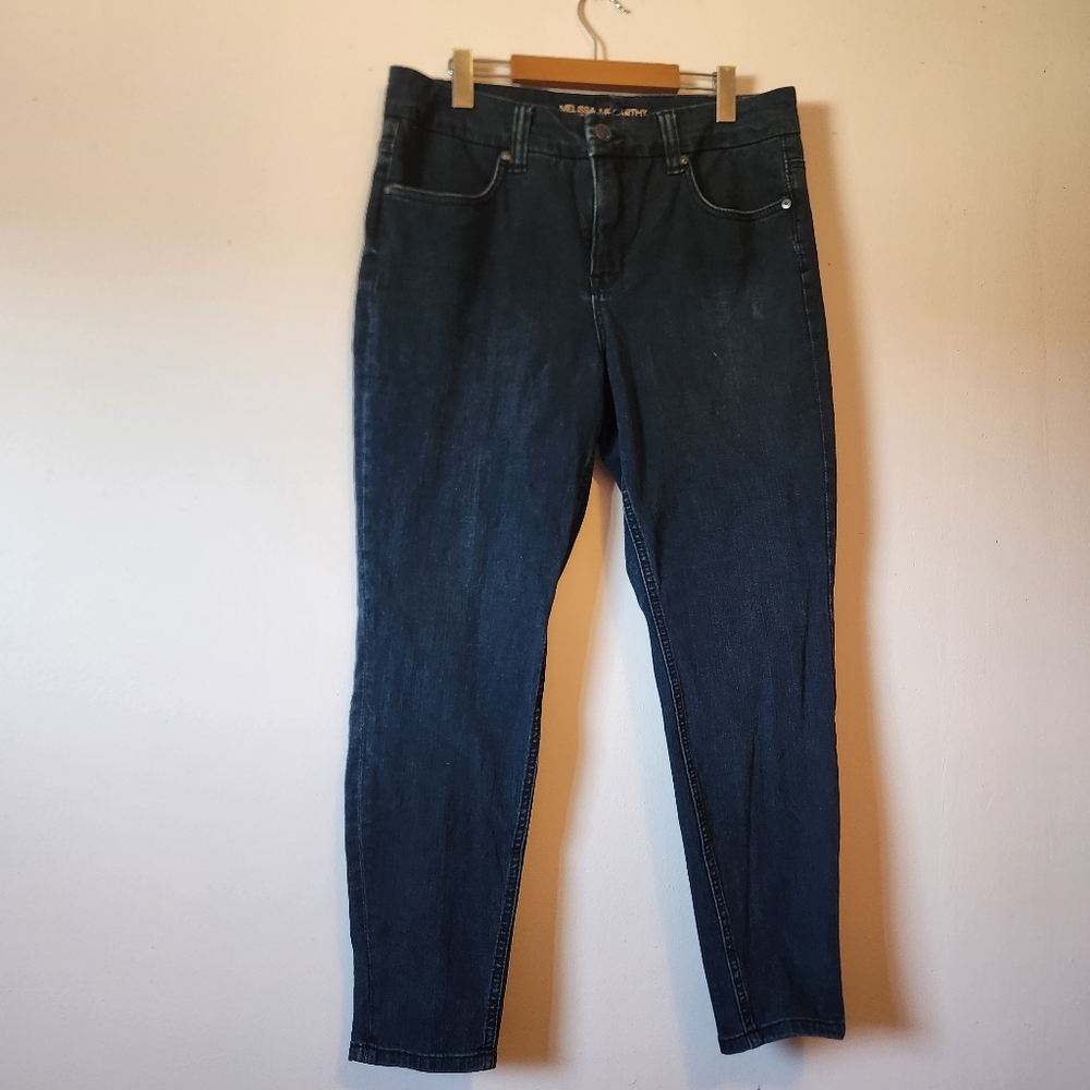 Melissa McCarthy Seven7 Pencil Skinny Jeans Dark Wash 14W High Rise Stretch Fit